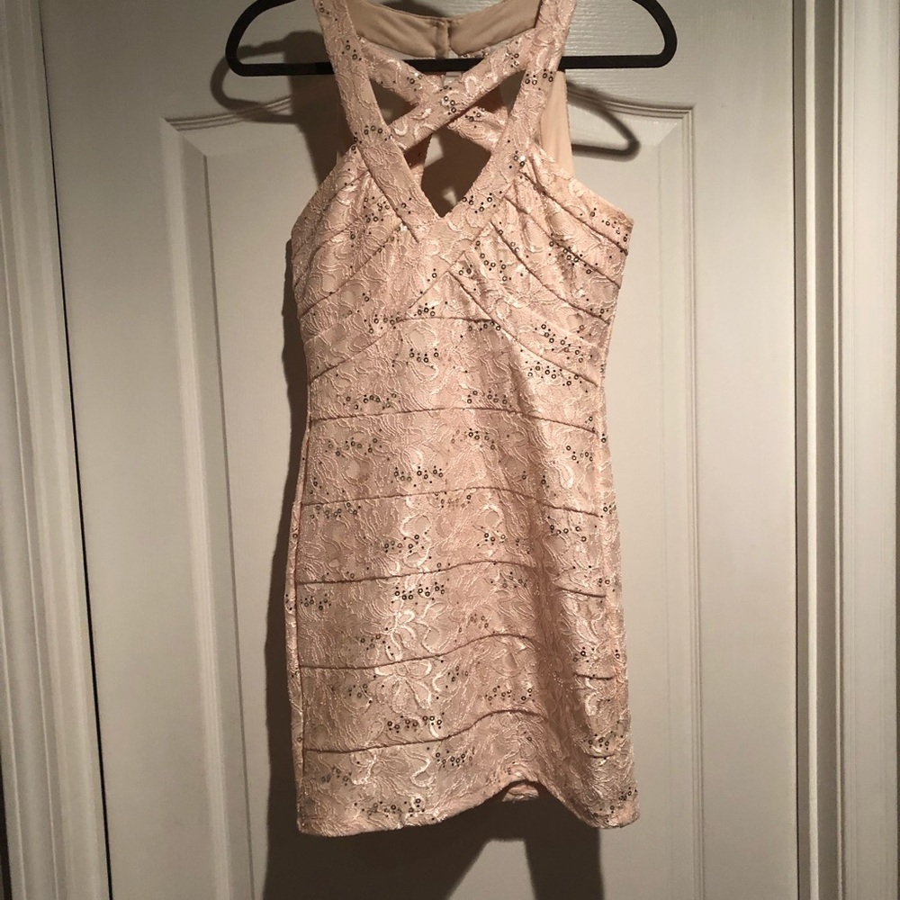 Sparkly blush pink little party dress!